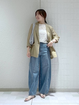 「アイテム（テーラードジャケット）」を使った、yumaさん（レディース・164cm・30代）の夏コーディネート