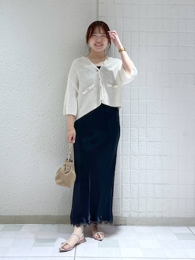 「アイテム（カーディガン/ボレロ）」を使った、yumaさん（レディース・164cm・30代）の夏コーディネート