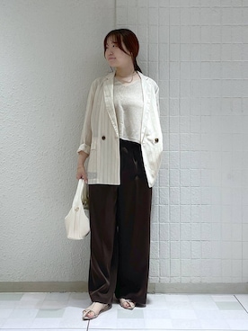 「A part by（アパートバイ）のワンショルカナグツキバッグ（ハンドバッグ）」を使った、yumaさん（レディース・164cm・30代）の夏コーディネート