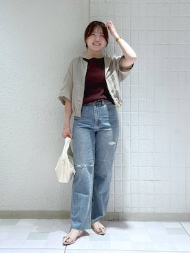 「アイテム（ジャケット/アウター）」を使った、yumaさん（レディース・164cm・30代）の夏コーディネート
