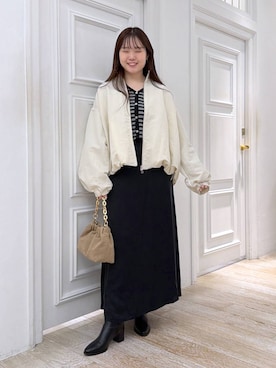 「SNAP_apart by lowrys」｜「アイテム（ブルゾン）」を使った、yumaさん（レディース・164cm）の秋コーディネート