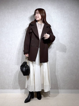「アイテム（ピーコート）」を使った、yumaさん（レディース・164cm・30代）の冬コーディネート