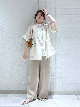 「A part by（アパートバイ）のクロスフラットサンダル（サンダル）」を使った、yumaさん（レディース・164cm・30代）の夏コーディネート