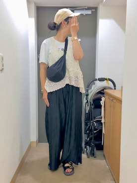 「shein」｜「アイテム（サンダル）」を使った、さきさん（レディース・166cm）の夏コーディネート