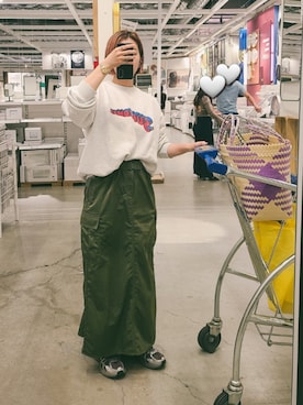 「アイテム（スウェット）」を使った、𝕄.さん（レディース・158cm）の秋コーディネート