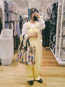 「アイテム（サロペット/オーバーオール）」を使った、𝕄.さん（レディース・158cm）の秋コーディネート