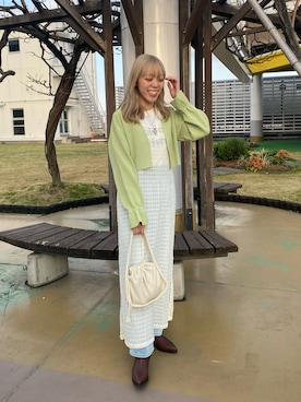 「シアーワンピース」｜「アイテム（ブーツ）」を使った、YOUKIさん（レディース・157cm）の春コーディネート