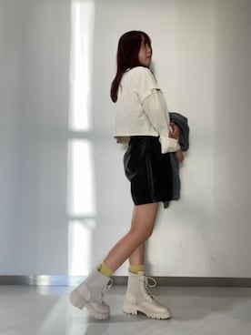 「短丈スウェット」｜YOUKIさん（レディース・157cm）の秋コーディネート