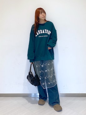 「アイテム（スウェット）」を使った、YOUKIさん（レディース・157cm・20代）の秋コーディネート