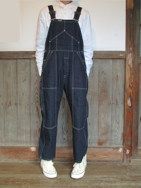 「LEE」｜「アイテム（サロペット/オーバーオール）」を使った、かずくんさん（メンズ・180cm）の秋コーディネート