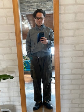 「ビットローファー」｜「アイテム（ブルゾン）」を使った、キャサさん（メンズ・171cm）の冬コーディネート