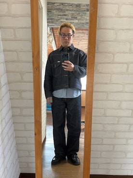 「Lee（リー）のアイテム（デニムジャケット、ブルー系）」を使った、キャサさん（メンズ・171cm）の春コーディネート