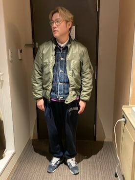 「Buzz Rickson's（バズリクソンズ）のアイテム（ジャケット/アウター）」を使った、キャサさん（メンズ・171cm）の冬コーディネート