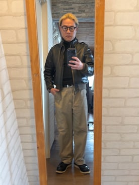 「Buzz Rickson's（バズリクソンズ）のアイテム」を使った、キャサさん（メンズ・171cm）の冬コーディネート