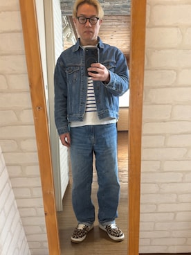 「BEAUTY&YOUTH UNITED ARROWS（ビューティーアンドユースユナイテッドアローズ）のアイテム（Tシャツ/カットソー、ホワイト系）」を使った、キャサさん（メンズ・171cm）の春コーディネート