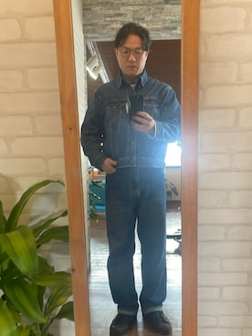 「BEAMS（ビームス）のアイテム（デニムジャケット）」を使った、キャサさん（メンズ・171cm）の冬コーディネート