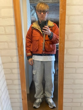 「アイテム（デニムジャケット）」を使った、キャサさん（メンズ・171cm）の秋コーディネート