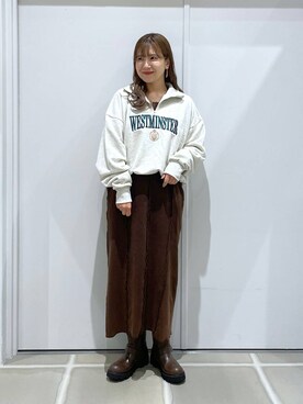 「アイテム（スウェット）」を使った、ミユさん（レディース・157cm・20代）の秋コーディネート