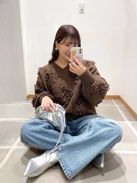 「アイテム（ブーツ、シルバー系）」を使った、ミユさん（レディース・157cm）の冬コーディネート