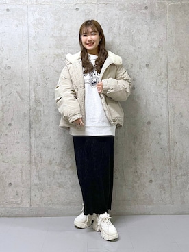 「アイテム（ブルゾン）」を使った、ミユさん（レディース・157cm・20代）の冬コーディネート