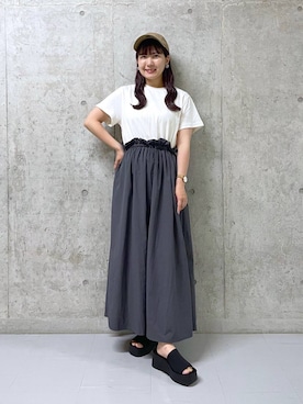 「アイテム（キャップ）」を使った、ミユさん（レディース・157cm・20代）の夏コーディネート