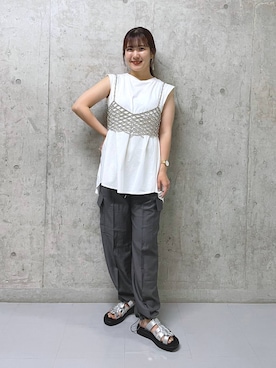 「アイテム（その他トップス）」を使った、ミユさん（レディース・157cm・20代）の夏コーディネート