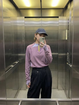 「rehacer（レアセル）のrehacer : CORDURA Fabric Jet Cap / コーデュラ ジェット キャップ（キャップ、ブルー系）」を使った、rehacer STAFFさん（メンズ・175cm）の冬コーディネート