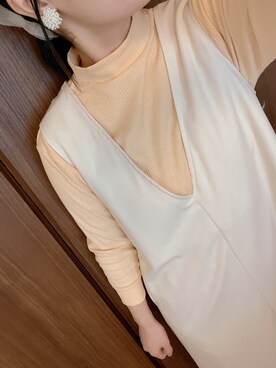 「春服デビュー宣言」｜「アイテム（ジャンパースカート）」を使った、そ。さん（レディース・157cm）の春コーディネート