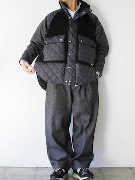 「キルトジャケット」｜「アイテム（ナイロンジャケット）」を使った、SuKiMaさん（メンズ・177cm）の秋コーディネート