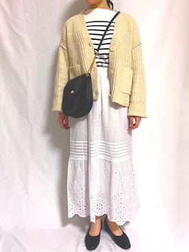 「ILIMA（イリマ）のアイテム（バレエシューズ）」を使った、umeさん（レディース・161cm）の春コーディネート
