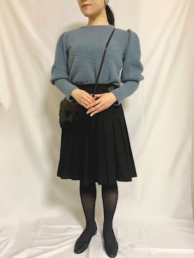 「ILIMA（イリマ）のアイテム（バレエシューズ）」を使った、umeさん（レディース・161cm）の冬コーディネート