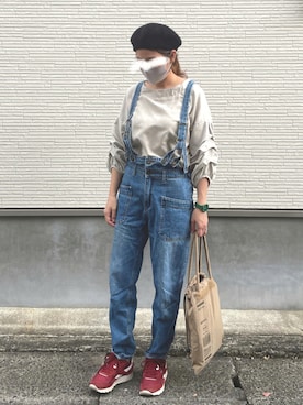 「reca（レカ）のアイテム（オールインワン・サロペット）」を使った、Tさんち。さん（レディース・155cm）の秋コーディネート