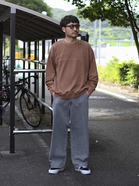 「アイテム（スウェット）」を使った、おがしょーさん（メンズ・177cm）の夏コーディネート