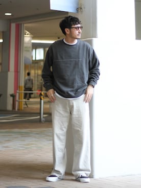 「アイテム（スウェット）」を使った、おがしょーさん（メンズ・177cm）の夏コーディネート