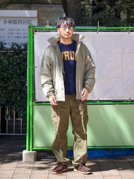 「CIAOPANIC TYPY（チャオパニックティピー）のアイテム（ダウンジャケット/コート）」を使った、おがしょーさん（メンズ・177cm）の秋コーディネート