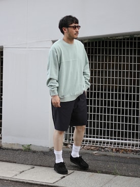 「アイテム（スウェット）」を使った、おがしょーさん（メンズ・177cm）の夏コーディネート