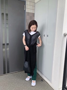 「YEVS（イーブス）のアイテム（オールインワン・サロペット）」を使った、RIOさん（レディース・150cm）の夏コーディネート