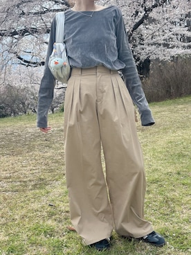「DISCOAT（ディスコート）のアイテム（バッグ）」を使った、takaさん（レディース・158cm）の春コーディネート