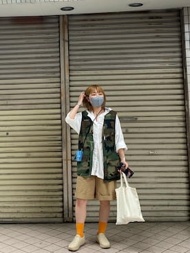 「H&M（エイチ・アンド・エム）のアイテム（スリッポン）」を使った、なおさん（レディース・153cm）の夏コーディネート