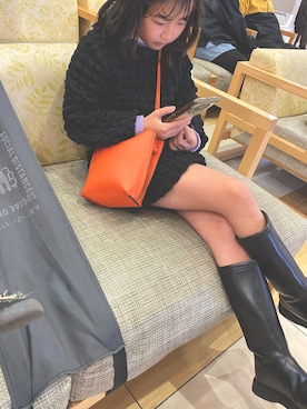 「アイテム（ブーツ、ブラック系）」を使った、・×・4姉妹さん（キッズ・128cm）の冬コーディネート