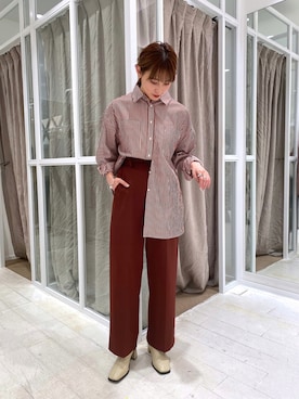 「162cm」｜「アイテム（スラックス）」を使った、kubozono misakiさん（レディース・162cm）の夏コーディネート