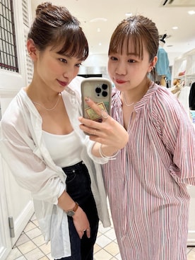 「mystic（ミスティック）のセンターステッチフレアデニム（デニムパンツ）」を使った、kubozono misakiさん（レディース・162cm）の夏コーディネート