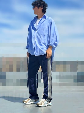 「アイテム（トップス）」を使った、HMさん（メンズ・175cm）の春コーディネート