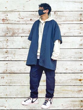 「CALUX（キャラクス）のアイテム」を使った、HMさん（メンズ・175cm）の秋コーディネート