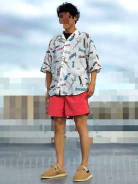 「アイテム（サンダル）」を使った、HMさん（メンズ・175cm）の秋コーディネート