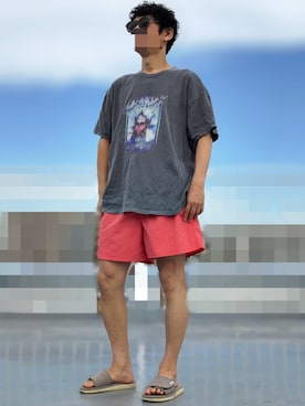 「アイテム（サングラス）」を使った、HMさん（メンズ・175cm）の夏コーディネート