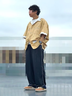 「FACETASM（ファセッタズム）のアイテム（パンツ）」を使った、HMさん（メンズ・175cm）の夏コーディネート