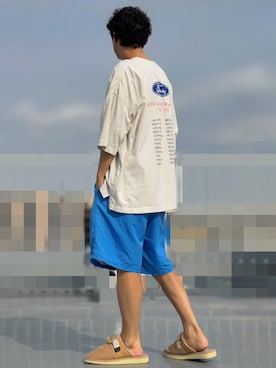 「アイテム（サンダル）」を使った、HMさん（メンズ・175cm）の夏コーディネート