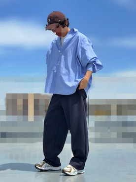 「ASICS（アシックス）のアイテム」を使った、HMさん（メンズ・175cm）の春コーディネート