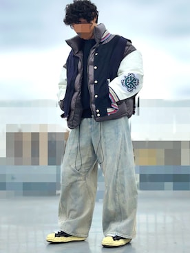 「FACETASM（ファセッタズム）のアイテム」を使った、HMさん（メンズ・175cm）の冬コーディネート